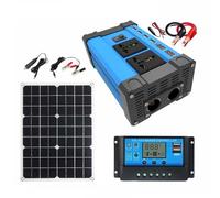 1set Dual Voltage Solar System,4000W Pure Sine Wave Inverter/18W Monocrystalline Solar Panel,30A Controller for RV,Home Use(110V)