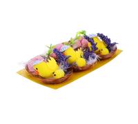 1Set Easter Nest and Eggs Decoration Cute Artificial Eggs for Home Decor Tabletop Ornament for Rooms and Easter Parties