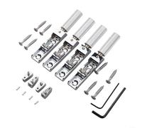 1Set Fixed Bass Headless Bridge for 4/5/6 String Guitars with Single String Design in Premium Zinc Alloy (Silver 4PCS)