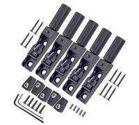 1Set Fixed Bass Headless Bridge for 4/5/6 String Guitars with Single String Design in Premium Zinc Alloy (Black 5PCS)