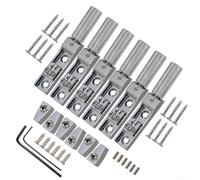 1Set Fixed Bass Headless Bridge for 4/5/6 String Guitars with Single String Design in Premium Zinc Alloy (Silver 6PCS)