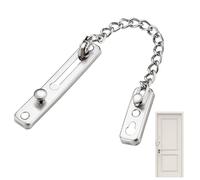 1Set Front Door Chain Lock with 4 Screws Stainless Steel Door Safety Chain Sliding Bolt Chain Anti-Theft Chain Safe Buckle Bolt Guard Security Lock Door Chains for Front Door Home Hotel(Silver)