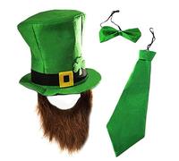 1set Funny Hat With Bowtie Necktie Set Cosplay Suit Halloween Costume Carnivals Party Hat Cute For Adults Fighting Irish Hats For Men Irish Hats Teens Men National Day