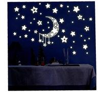 1set Glow in the Dark Stickers Luminous Dots Stars and Moon Wall Stickers Diy Stickers Nursery Wall Stickers Fluorescent Stars and Moon for Kid Bedroom
