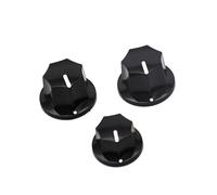 1set Guitar Knobs Black 2 Big Knobs And 1 Small Knob Black "Top Hat" Control Knob For Guitar Bass Accessories Guitar Parts