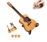 1Set Guitar Pick Holder, 2025 Guitar Pick Case With 3 Pcs Guitar Pick, Wooden Acoustic guitar picks with Stand,guitar pick holder on guitar (1Set)