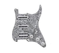 1Set Guitar Pickguard Black And White 3ply SSH Loaded Prewired Pickguard Humbucker For Electric Guitar Replaceme