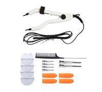 1Set Hair Extensions Machine Connector Fusion Iron Heat Adjustable Temperature Mini Heating Tip Keratin Bonding Tools Efficient Time Saving(White Kit)