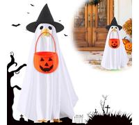 1set Halloween Ghost Goose Outfit, Halloween Goose Outfit Ghost Lawn Porch Goose Clothes, Yard Goose Clothes Silly Lawn Goose Costume for 23'' Porch Goose Duck Decorations