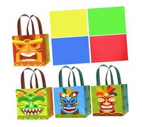 1Set Hawaiian Non Woven Tote Bags Tropical Themed Handbags with Handles for Candy Packaging Summer Parties Weddings and Birthdays Durable and Eye Catching Designs