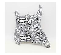 1Set HH Black And White Zebra Plate Set Loaded Prewired Pickguard Humbucker Prewired Guitar Pickups