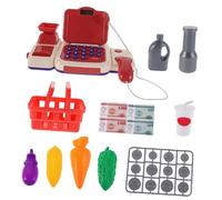 1Set Interactive Cash Register for Educational Supermarket Play with Mini Scanner and Play Money for Developing Math Skills Preschoolers Aged Years