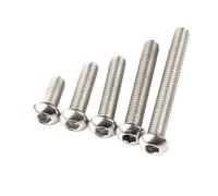 1SET ISO7380 M2 .5 M3 M4 M5 M6 304 A2 Round Stainless Steel Screws Hex Socket Button Head Allen Bolt Mechanical Screw(M2.5 x 50Pieces,30mm)