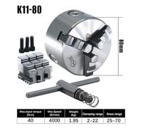 1Set K11-80 3 Jaws Manual Lathe Chuck with Turning Machine Tools Accessories K11 80 3-Jaw Lathe Chuck Self-Centering Metal