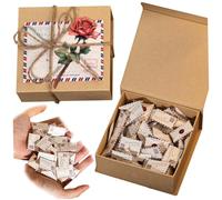 1Set Love Letter Box with Envelopes 4x4x2 Inch Tiny DIY Cards Love Notes for Him Her Letter Game for Long Distance Couple Romantic Supplies