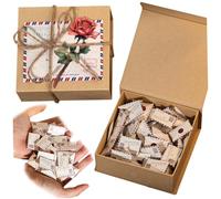 1Set Love Letter Box with Envelopes 4x4x2 Inch Tiny DIY Cards Love Notes for Him Her Letter Game for Long Distance Couple Romantic Supplies Box