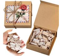 1Set Love Letter Box with Envelopes 4x4x2 Inch Tiny DIY Cards Love Notes Gifts for Him Her Love Letter Game for Long Distance Couple Romantic Supplies