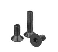 1SET M2 .5 M3 M4 M5 M6 Din7991 Carbon Steel Bolt DIY Hexagon Hex Socket Flat Head Countersunk Screw Black Furniture Screws(5mm,M2 x 50Pieces)