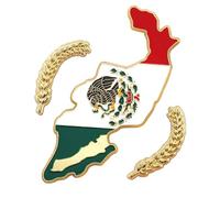 1Set Mexico Map Enameled Pins for Backpacks Jackets Hat, Green | Creative Button Pins for Women Girls, Patriotic Jewelry Accessories Gifts