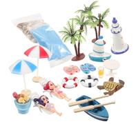 1Set Mini Beach Style Ornament for Dollhouses Chic Micro Landscape Decoration for Summer Scenes for Mini House Accessories and Beach Party
