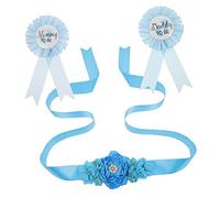 1Set Mommy Daddy Sash and Corsage Pregnancy Belly Belt with Sash Badges for Shower Gender Reveal Party Durable Gentle Material Photo Props