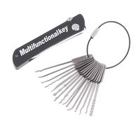 1Set Multi-Tool Lock Metal Picks Utility Knife Outdoor Tool with Key Chain for Essential Non-Electric Use Practice Lock Tools