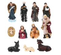 1set Nativity Figurine Decorative Religious Sculpture for Home Office Handmade Jesus Birth Ornament Artware Christmas and Faith Expression
