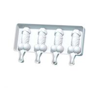 1set of 4pcs Novelty Penis-Shape Silicone Popsicle Molds, Easy-Release BPA-free Popsicle Maker Ice tray, Handmade Reusable diy mould for Adult Party bar Fruit Juice Whisky (1pcs)