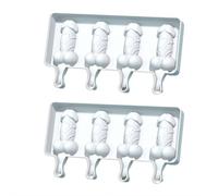 1set of 4pcs Novelty Penis-Shape Silicone Popsicle Molds, Easy-Release BPA-free Popsicle Maker Ice tray, Handmade Reusable diy mould for Adult Party bar Fruit Juice Whisky (2pcs)
