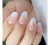 1Set Omber Press On Nails Glues French Tips Fake Acrylic Artificial Gradients False Womens Stick Nail