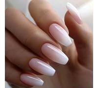 1Set Omber Press On Nails Glues On French Tips Fake Acrylic Artificial Gradients False Womens Square Fake Nail