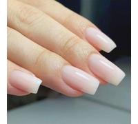 1Set Omber Press On Nails Glues On Nails French Tips Fake Acrylic Artificial Gradients False Womens Square Fake Nail