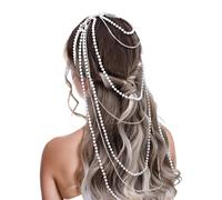 1Set Pearls Chain Tassels Fascinating Head Ornament Delicate Beautiful Headpiece For Special Occasion Exaggerated Hair Hoop
