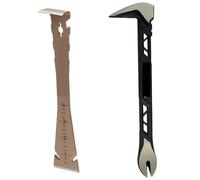 1Set Pry Bar Set: 10" Nail Puller & 9.5" Trim, High-Carbon Steel for Nail Pulling