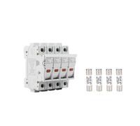 1set PV Solar Fuse 1000V DC Fusible 10x38 gPV 1P 2P 3P 4P Fuse Holder YTPV-32 With LED Indicator Light IINKUEYK(20A,4P 1SET_FUSE AND FUSE HOLDER)