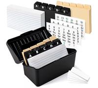 1Set Recipe Box with Cards and Dividers, Box, Stickers & Labels Index Card Holder Index Card Organizer Easy to Use Index Cards for Home Recipes Flashcards Address Office Supplies..