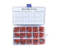 1Set Rubber O-Ring Round Cross Section Seal with Oil Resistant for Valve Seal,Red,3.1mm - Set