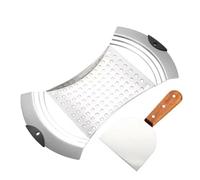 1Set Silicone Handle Spaetzle Maker, Stainless Steel German Egg Noodle Device, Large with Complementary Shovel Oil Filter for Fried Foods