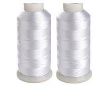 1set Spools White Black 5000M 60 Bobbin Fill Thread(2 White)