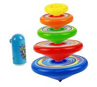 1Set Stacking Tops Desktop Game Gyro for Boys and Fun Manual Rotating Spinning for Birthdays and Holidays