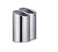 1Set Stainless Steel End Pipes Tail Throat Car Exhaust Muffler Tip Pipes Covers For A1 A3 A4 TT 2009-2015 HUQMDIE(76mm-sliver)