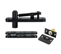 1set Stainless Steel Rotating Axis Sky Wooden Door Hinge Invisible Up and Down Secret(Black)