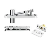 1set Stainless Steel Rotating Axis Sky Wooden Door Hinge Invisible Up and Down Secret(Silver)