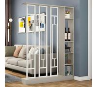 1set Stylish Wooden Room Divider Screen - for Home Office & Living Space Organization(Khaki+white,39.3x9.4x78.7in)