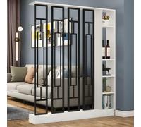 1set Stylish Wooden Room Divider Screen - for Home Office & Living Space Organization(White+black,55.1x9.4x78.7in)