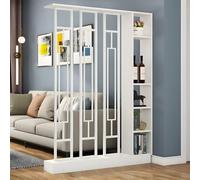1set Stylish Wooden Room Divider Screen - for Home Office & Living Space Organization(White+white,47.2x9.4x78.7in)