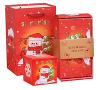 1Set Surprise Gift Box Explosion for Money, Folding Pop-Up Explosion Gift Box with 10 Bounce Box ＆ Gift Bag, Red Envelope Cash Gift Box Can Put into Money for Birthday Christmas Gifts