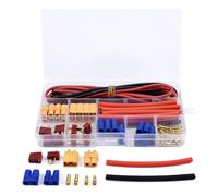 1Set T Plug To EC3 XT60 Connectors 14AWG For Battery Chargings With Dustproof Silicone Wire Heat Shrink Tubes