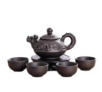 1set Teapot Sets Ceramic Purple Clay Tea Set 1 Teapot and 4 Cups Handmade Zisha Teapot Set