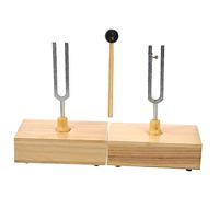 1Set Tuning Fork with Wood Base Hammer Metal Tuning Fork for Physics Experiments Acoustic Teaching Tools Durable Easy to Use for Students and Teachers